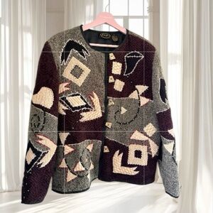 VTG Julia Kim Abstract Patchwork Jacket Size L
